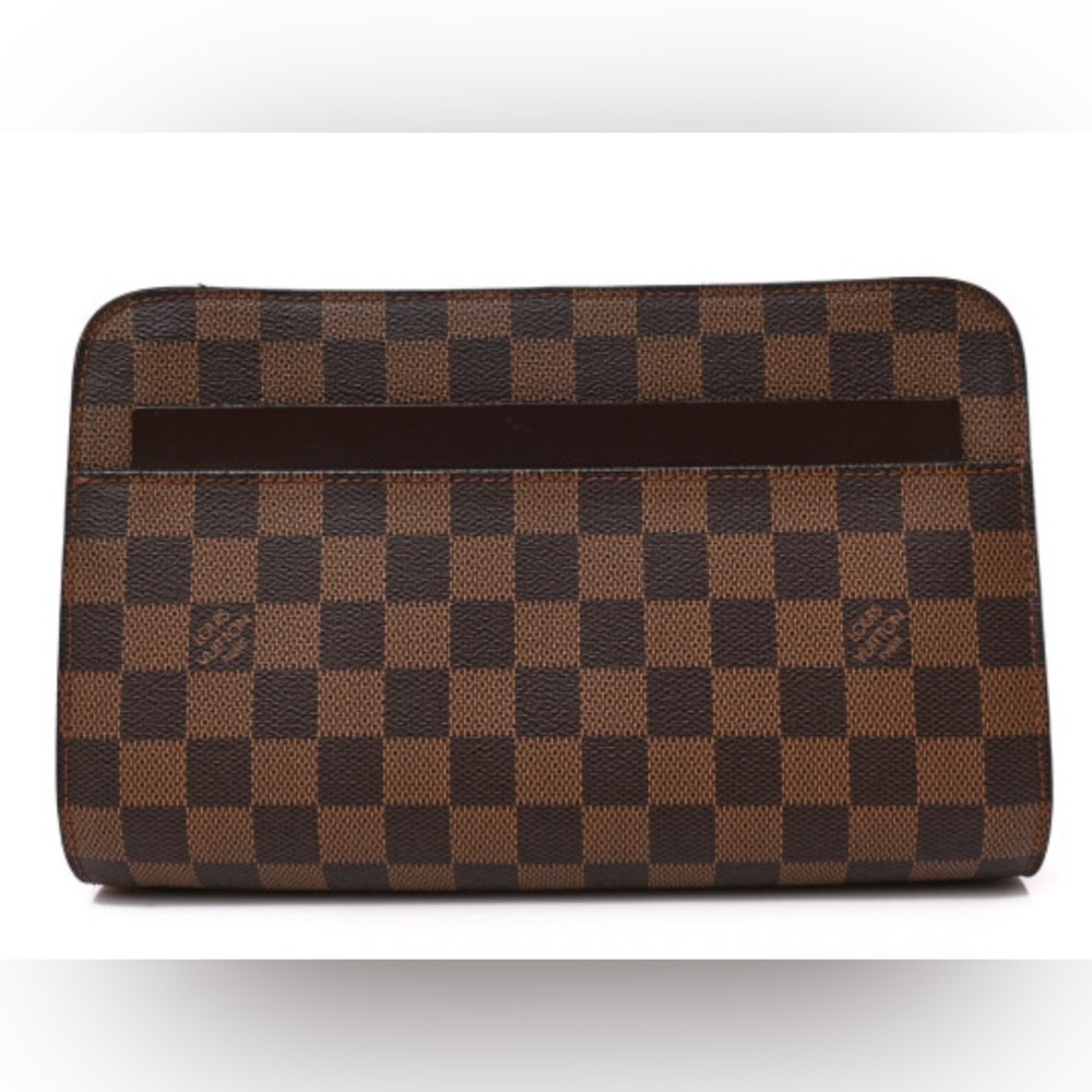 Auth Louis Vuitton Damier Ebene Pochette Saint Louis Clutch